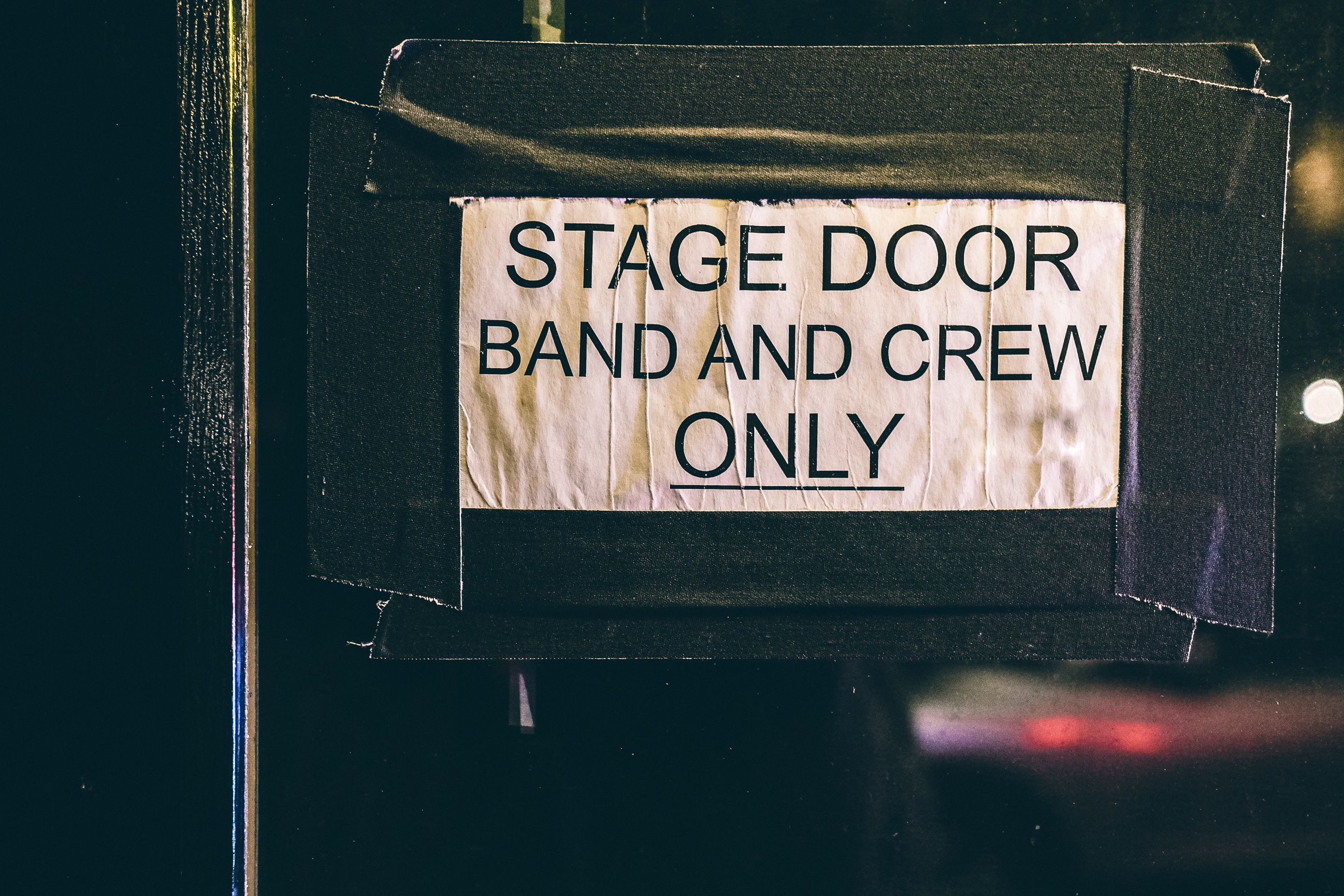 Backstage at a concert